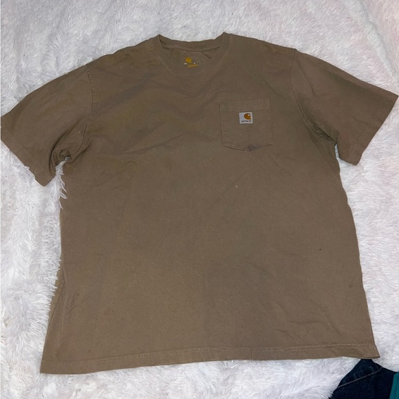 Carhartt Original Fit Shirt Size 2XL Tan Work Shirt - Picture 3 of 6
